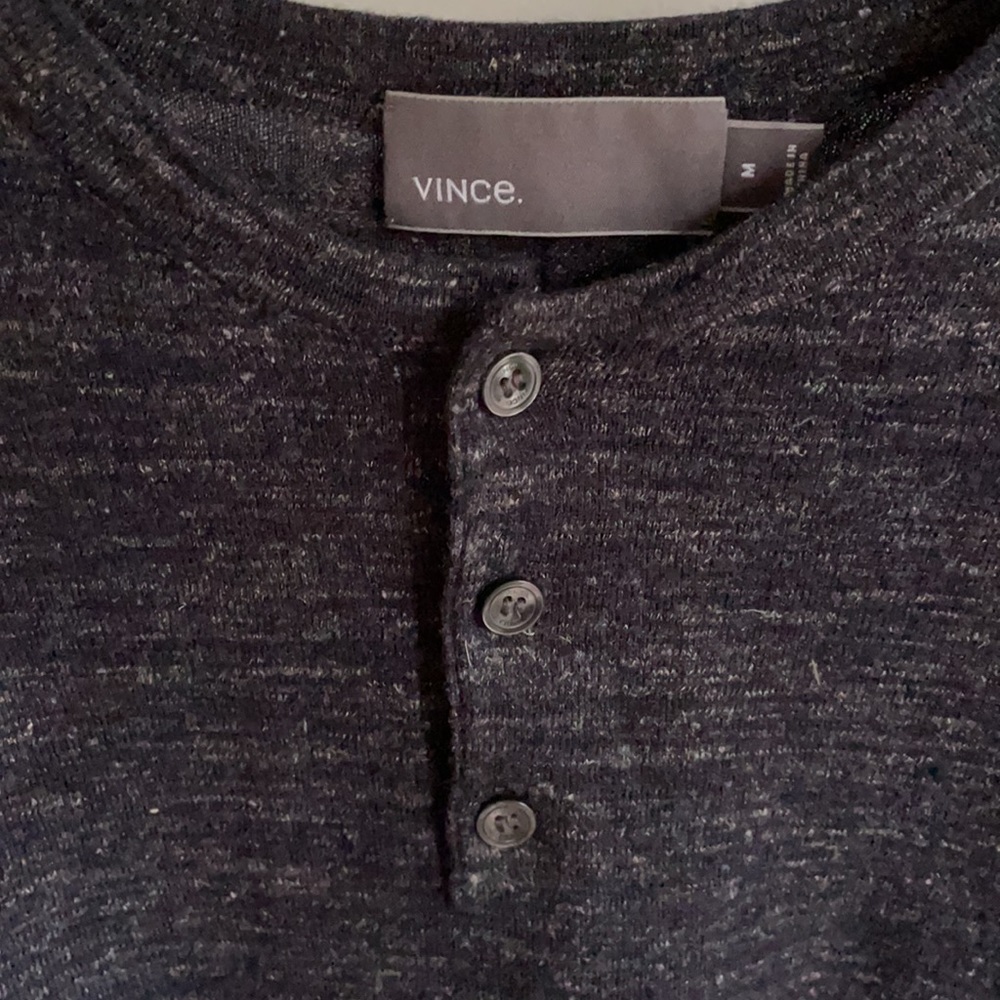 Men’s Vince Black & Gray Wool/Linen Sweater- M - Picture 3 of 4